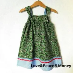 【極美品】Love&Peace＆Money 花柄ノースリーブワンピース 100㌢