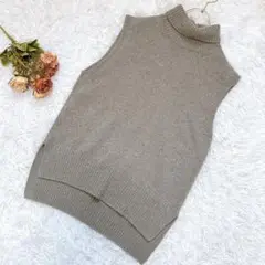 ★美品★フォクシーニューヨーク ノースリーブニット【M】タートル カシミヤニット