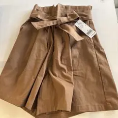 新品　タグ付き　グローバルワーク　リボン付き　キャメル　ハーフパンツ 150cm