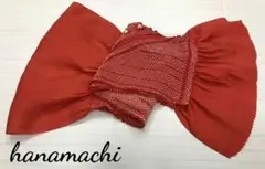 147 帯揚げ レッド 正絹 中抜き絞り 美品