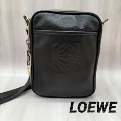 ロエベ LOEWE ショルダーバッグ アナグラム カーフレザー ブラック