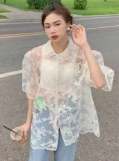 レディース　レースカーディガン