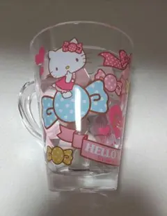 【未使用】キティ リボンデザイン コップ レトロ