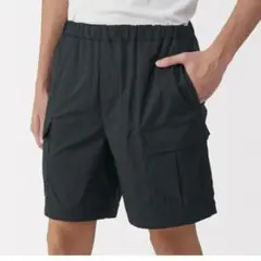 MUJILABO 無印良品　撥水ナイロンカーゴショートパンツ　オリーブ