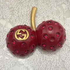 GUCCI スワロ GGマーク インターロッキング ロゴ チェリー パーツ 赤
