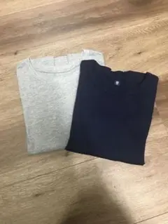 UNIQLO Uネック半袖リブカットソーと半袖Tシャツ　セット　130size