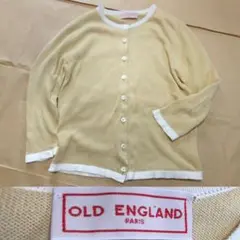 OLD ENGLAND コットンカーディガン ベージュ S-M程度 イギリス製
