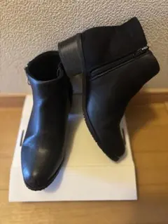 黒 サイドゴアブーツ レザー スエード 24㎝