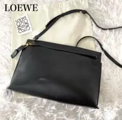 ロエベ Tポーチ アナグラム レザー ショルダーバック 2way ブラック