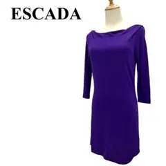 ESCADA エスカーダ ワンピース ひざ丈ワンピース ポルトガル製 紫 S