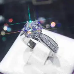【送料無料】PT 950プラチナ1カラットダイヤの女神の結婚指輪5a