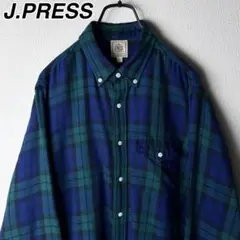 J.PRESS チェック柄 ボタンダウンシャツ ジェイプレス