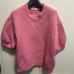 ZARA ピンク 半袖ニット M 値下げしました