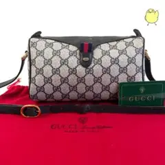 GUCCI オールドグッチ ネイビー ショルダーバッグ