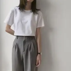 ホワイト 半袖 Tシャツ コットン