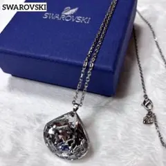 美品✨スワロフスキー ネックレス 大粒クリスタル シルバー 箱付き