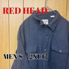 TS37【US輸入】RED HEAD　長袖シャツ【メンズ2XLT】グレー