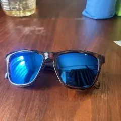 polarized DANGサングラス　青色ミラー　ブラウンフレーム