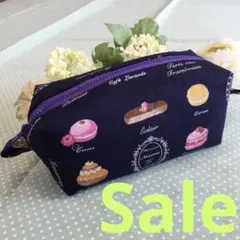 【特価】人気スィーツ(マカロン)キャラメルポーチ　ボックスポーチ　ハンドメイドB