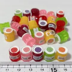 5色30個 フルーツジャム5色 瓶 ミニチュア ドールハウス