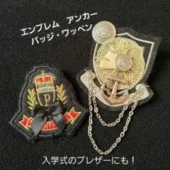 ワッペン ブローチ エンブレム アンカーバッジ 2個セット