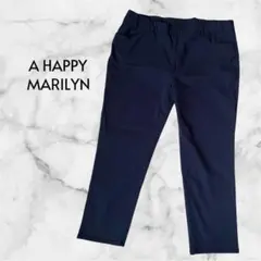 ✨美品✨【ハッピーマリリン】ネイビー ストレートパンツ 大きいサイズ 8L