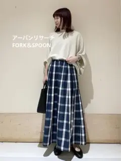 アーバンリサーチ FORK＆SPOON　PEタフタチェックスカート