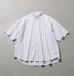 【MONO-MART】ボールドストライプレギュラーカラー半袖シャツ　Mサイズ