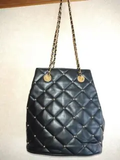 ✤黒いレザーキルティングショルダーバック
