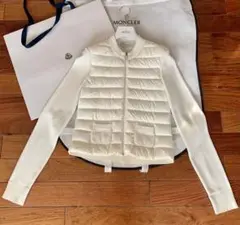 MONCLER ダウンニットカーディガン 14anni 164 オフホワイト