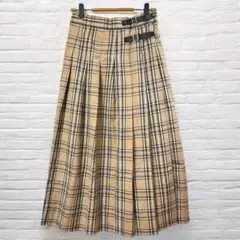 美品 グローバルワーク チェック柄 ロング プリーツ スカート F ガーリー