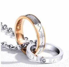L06【ペアネックレス】☆2個セット☆ ダブル ネックレス☆Love 265
