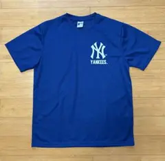 NY YANKEES Tシャツ Lサイズ メッシュ素材 ブルー