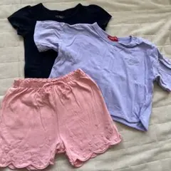 キッズ服 Tシャツ2点とショートパンツセット