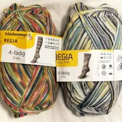 カラフル REGIA 4-fädig 毛糸 2個セット