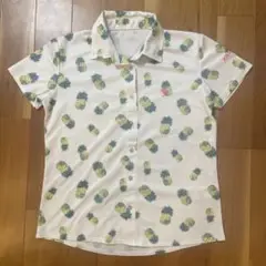 KISSMARK トロピカル 総柄ポロシャツ サイズL レディース ゴルフウェア