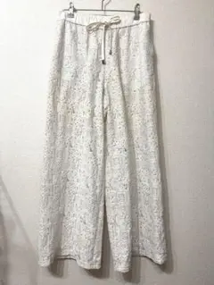 アンタイトル　クロシェ風レースワイドパンツ