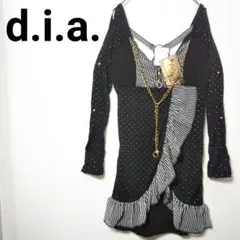 【フォロー割】新品 d.i.a. ゴールドチェーン装飾腕スリット入りワンピース