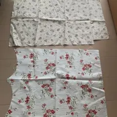 花柄生地セット（赤・茶）　はぎれ