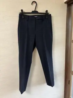 theory luxe ネイビー チェック お仕事にも☺️ スラックスパンツ036
