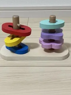 【知育】 0〜2歳児向け カラフル　ねじねじつみき　指先遊び モンテッソリー