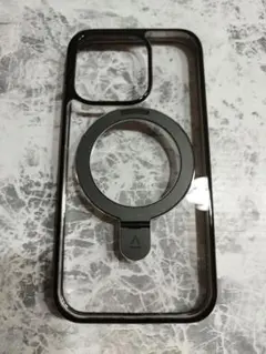 iPhone 15 Pro ケース リング　スタイリッシュ　ブラック　黒