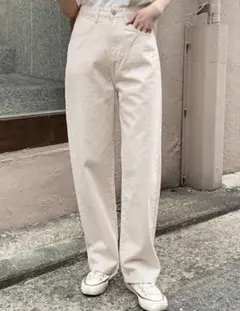 DAZY カジュアルパンツ ハイウエスト 白 Mサイズ