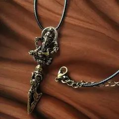 50cm ガネーシャ ネックレス 魔除け 開運 金運 成功祈願 お守り