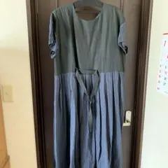 新品as know as olaca アズノウアズオオラカ　タックワンピリネン麻