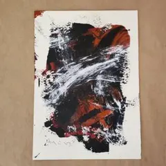 抽象絵画「記憶の残響」紙にアクリル　A5