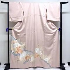 色留袖　刺繍　銀駒刺繍　牡丹　梅　青海波　亀甲　七宝　花菱　着物　019k