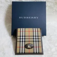 新品未使用　希少　BURBERRY 三つ折り財布 ノバチェック ホースロゴ