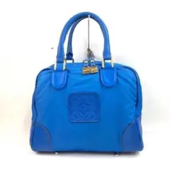 LOEWE ロエベ アナグラム レザー トートバッグ ブルー レディース