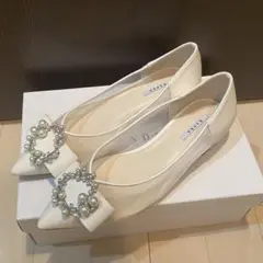 RANDA リボンモチーフ×パールビジューパンプス